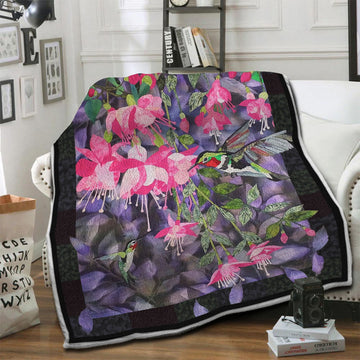 litzzy Hummingbird Fleece Blanket HST19102949 Fleece Blanket   