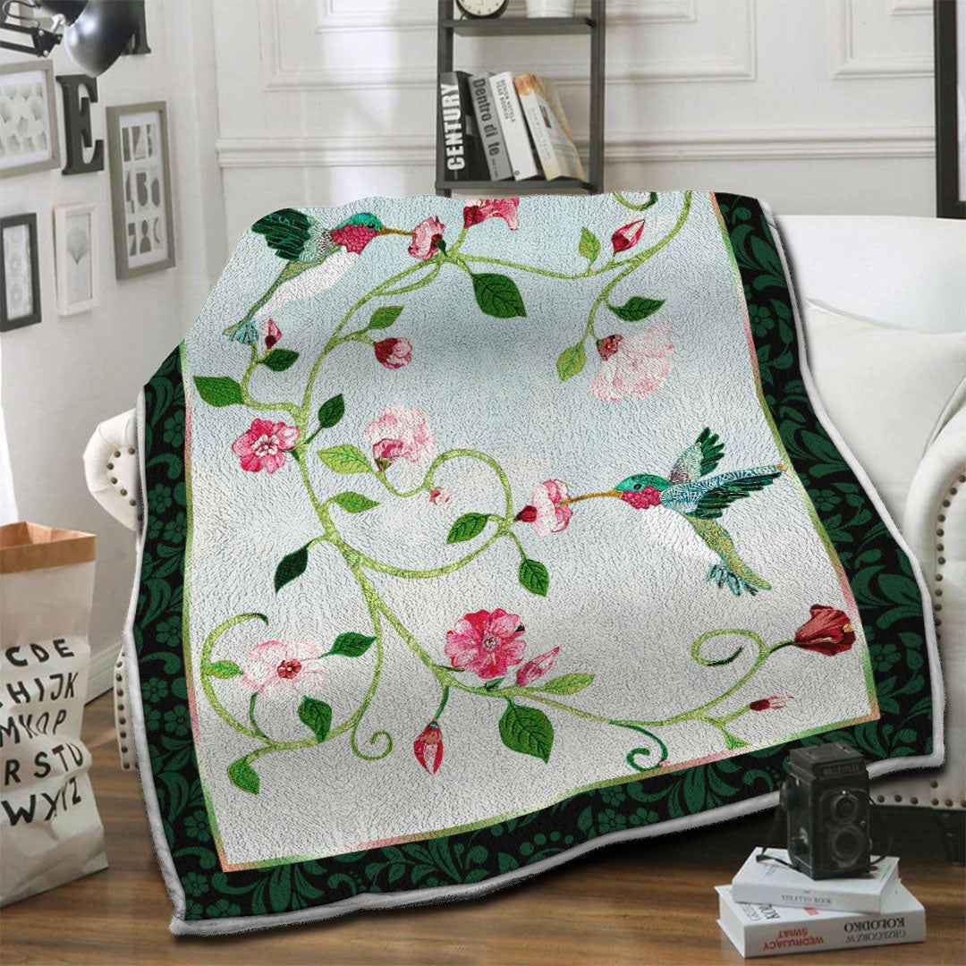 litzzy Hummingbird Fleece Blanket HST19102952 Fleece Blanket   