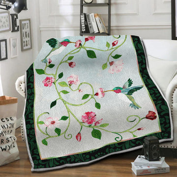 litzzy Hummingbird Fleece Blanket HST19102952 Fleece Blanket   