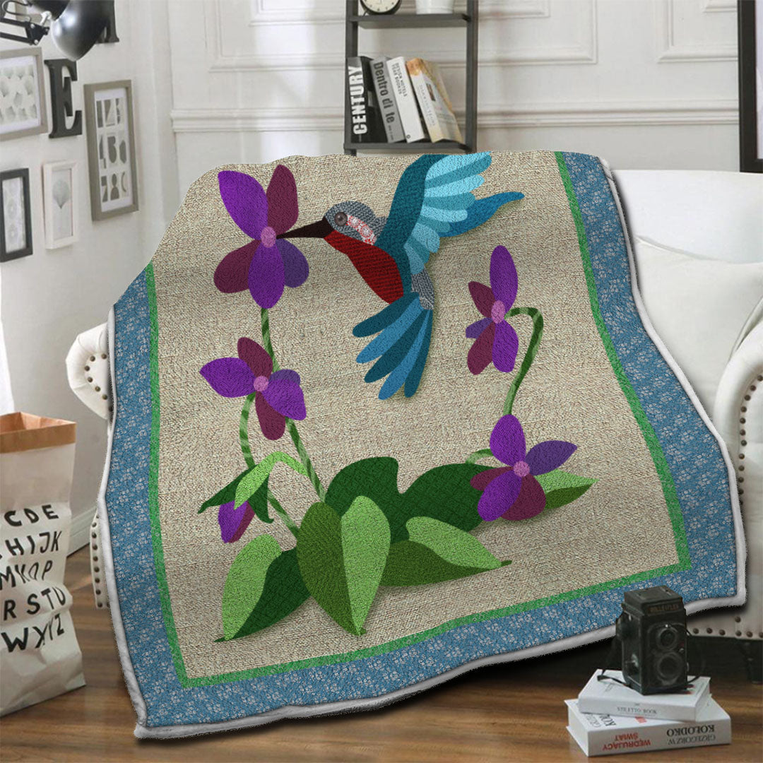 litzzy Hummingbird Fleece Blanket HST1910361 Fleece Blanket   