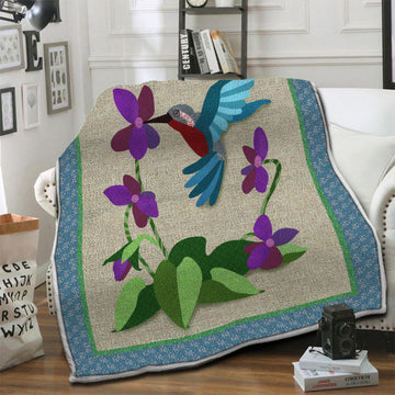litzzy Hummingbird Fleece Blanket HST1910361 Fleece Blanket   