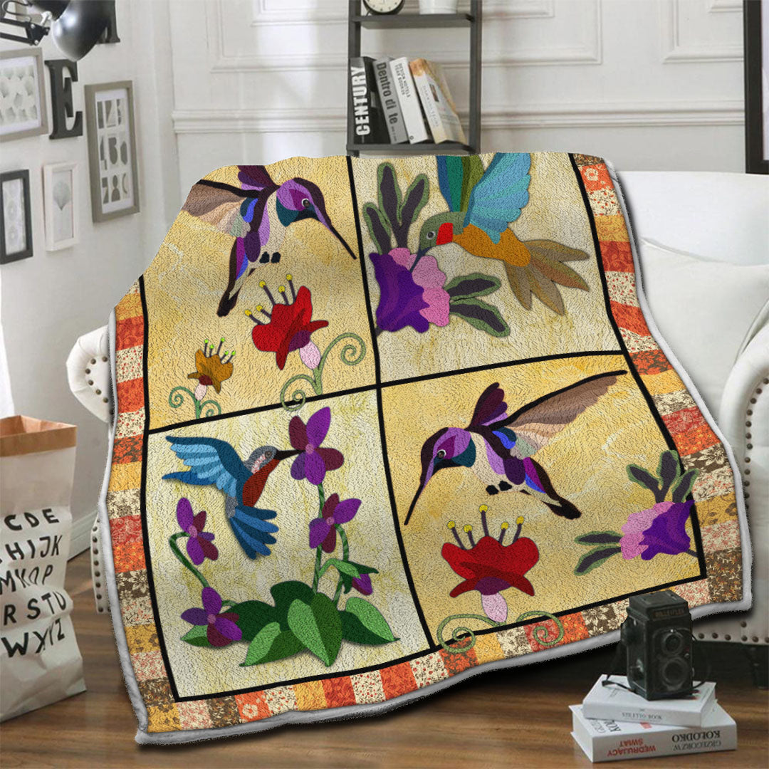 litzzy Hummingbird Fleece Blanket HST1910640 Fleece Blanket   