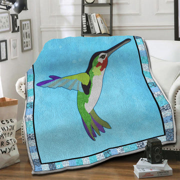 litzzy Hummingbird Fleece Blanket HST1910641 Fleece Blanket   