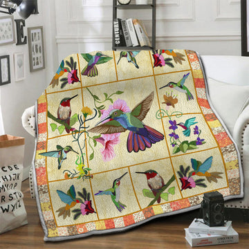 litzzy Hummingbird Fleece Blanket HST1910644 Fleece Blanket   