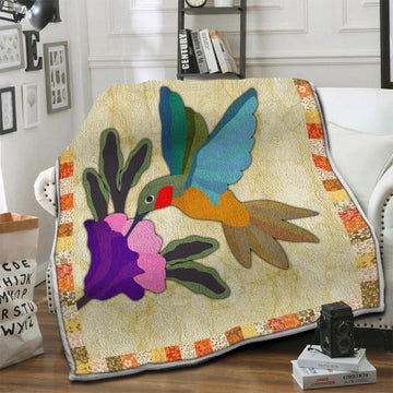 litzzy Hummingbird Fleece Blanket HST1910647 Fleece Blanket   