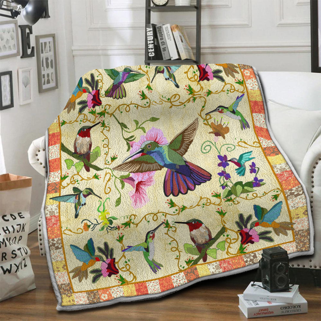 litzzy Hummingbird Fleece Blanket HST1910920 Fleece Blanket   