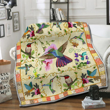 litzzy Hummingbird Fleece Blanket HST1910920 Fleece Blanket   