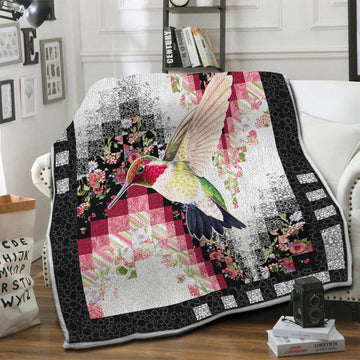 litzzy Hummingbird HQT1410199 Fleece Blanket Fleece Blanket   