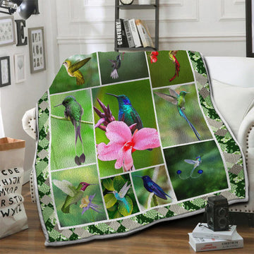 litzzy Hummingbird HQT16101021 Fleece Blanket Fleece Blanket   