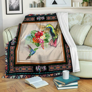 litzzy Hummingbird Fleece Blanket HST19101310 Fleece Blanket   