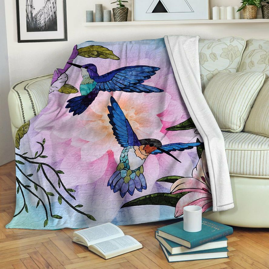 litzzy Hummingbird Fleece Blanket HST19101313 Fleece Blanket   