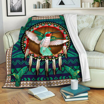 litzzy Hummingbird Fleece Blanket HST19101314 Fleece Blanket   