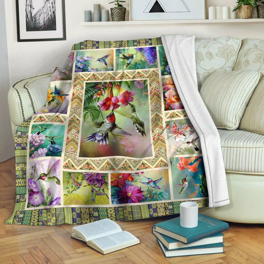 litzzy Hummingbird Fleece Blanket HST19102948 Fleece Blanket   