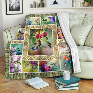 litzzy Hummingbird Fleece Blanket HST19102948 Fleece Blanket   