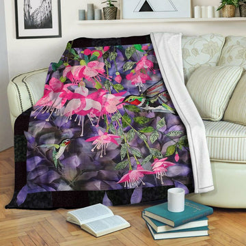 litzzy Hummingbird Fleece Blanket HST19102949 Fleece Blanket   