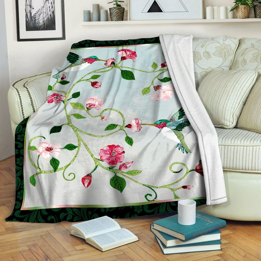 litzzy Hummingbird Fleece Blanket HST19102952 Fleece Blanket   