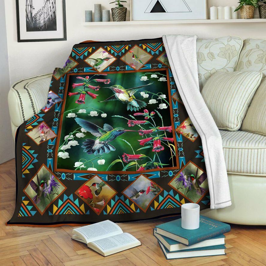 litzzy Hummingbird Fleece Blanket HST19102953 Fleece Blanket   