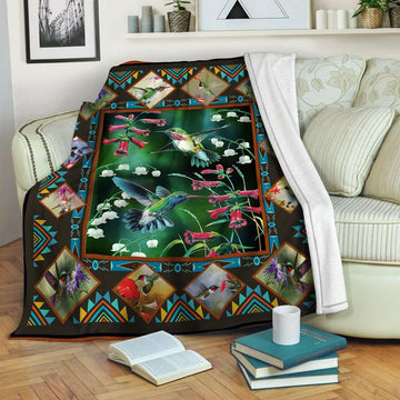 litzzy Hummingbird Fleece Blanket HST19102953 Fleece Blanket   