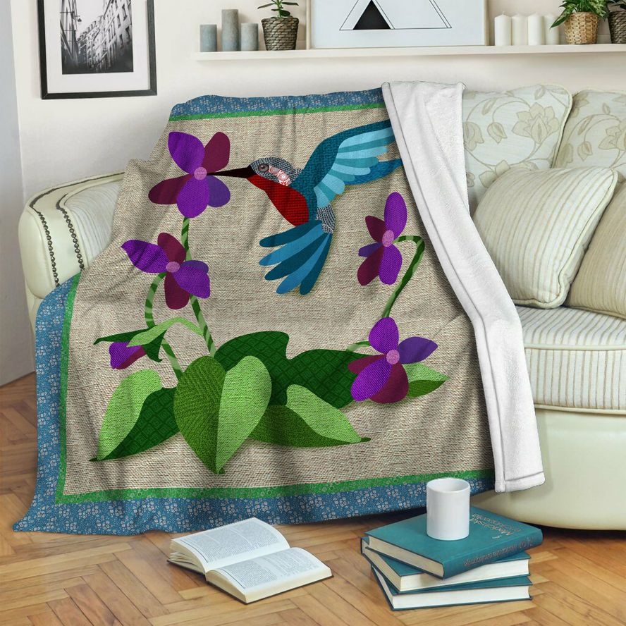 litzzy Hummingbird Fleece Blanket HST1910361 Fleece Blanket   