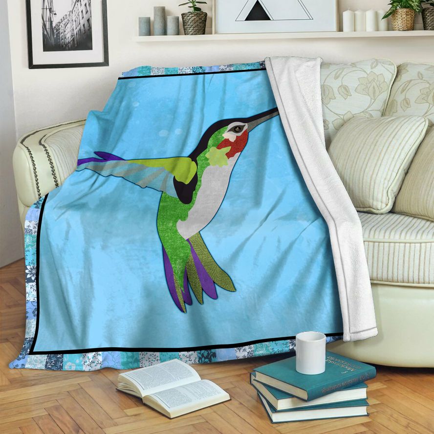 litzzy Hummingbird Fleece Blanket HST1910641 Fleece Blanket   