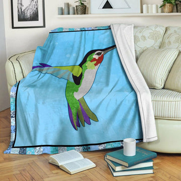 litzzy Hummingbird Fleece Blanket HST1910641 Fleece Blanket   