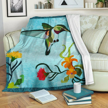litzzy Hummingbird Fleece Blanket HST1910642 Fleece Blanket   