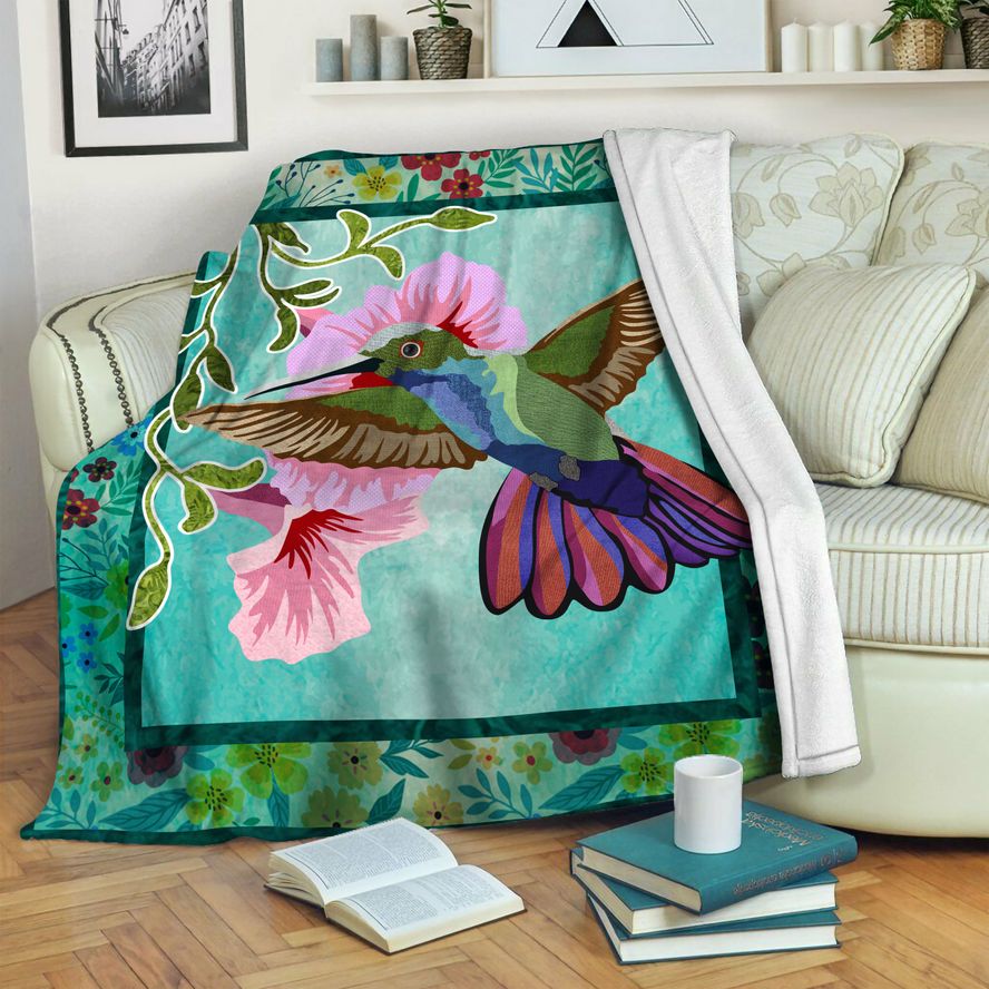 litzzy Hummingbird Fleece Blanket HST1910643 Fleece Blanket   