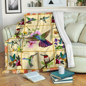 litzzy Hummingbird Fleece Blanket HST1910644 Fleece Blanket   