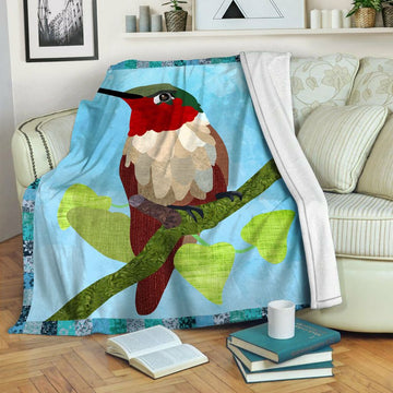 litzzy Hummingbird Fleece Blanket HST1910645 Fleece Blanket   
