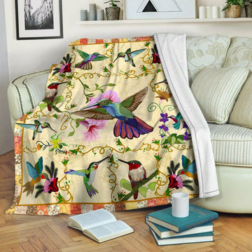 litzzy Hummingbird Fleece Blanket HST1910920 Fleece Blanket   