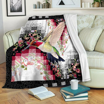 litzzy Hummingbird HQT1410199 Fleece Blanket Fleece Blanket   