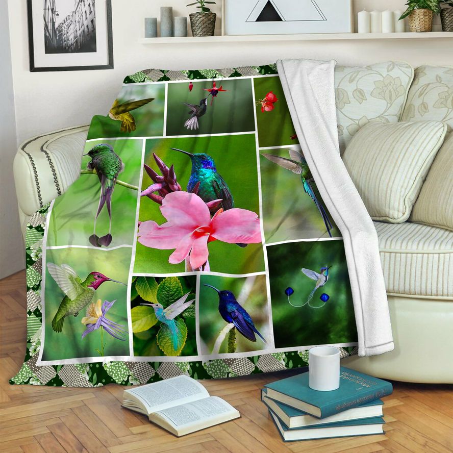 litzzy Hummingbird HQT16101021 Fleece Blanket Fleece Blanket   