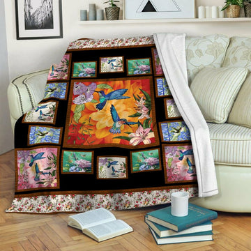 litzzy Hummingbird HQT1610355 Fleece Blanket Fleece Blanket   