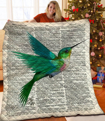 litzzy Hummingbird Fleece Blanket HST25103059 Quilt Blanket   