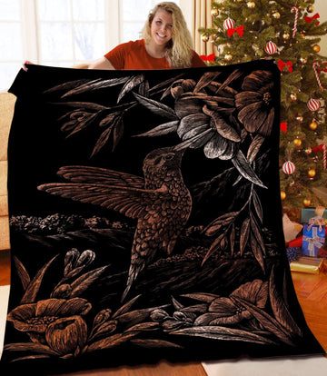 litzzy Hummingbird Fleece Blanket HST25103060 Quilt Blanket   