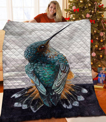 litzzy Hummingbird Fleece Blanket HST25103061 Quilt Blanket   