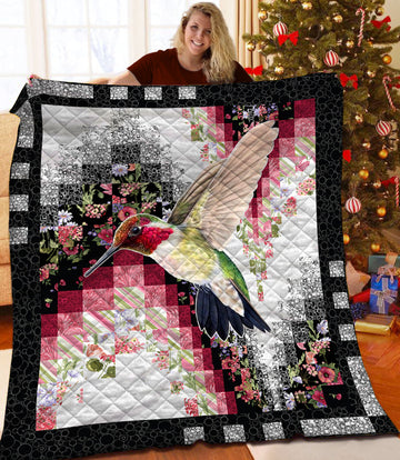 litzzy Hummingbird HQT1410199 Fleece Blanket Quilt Blanket   