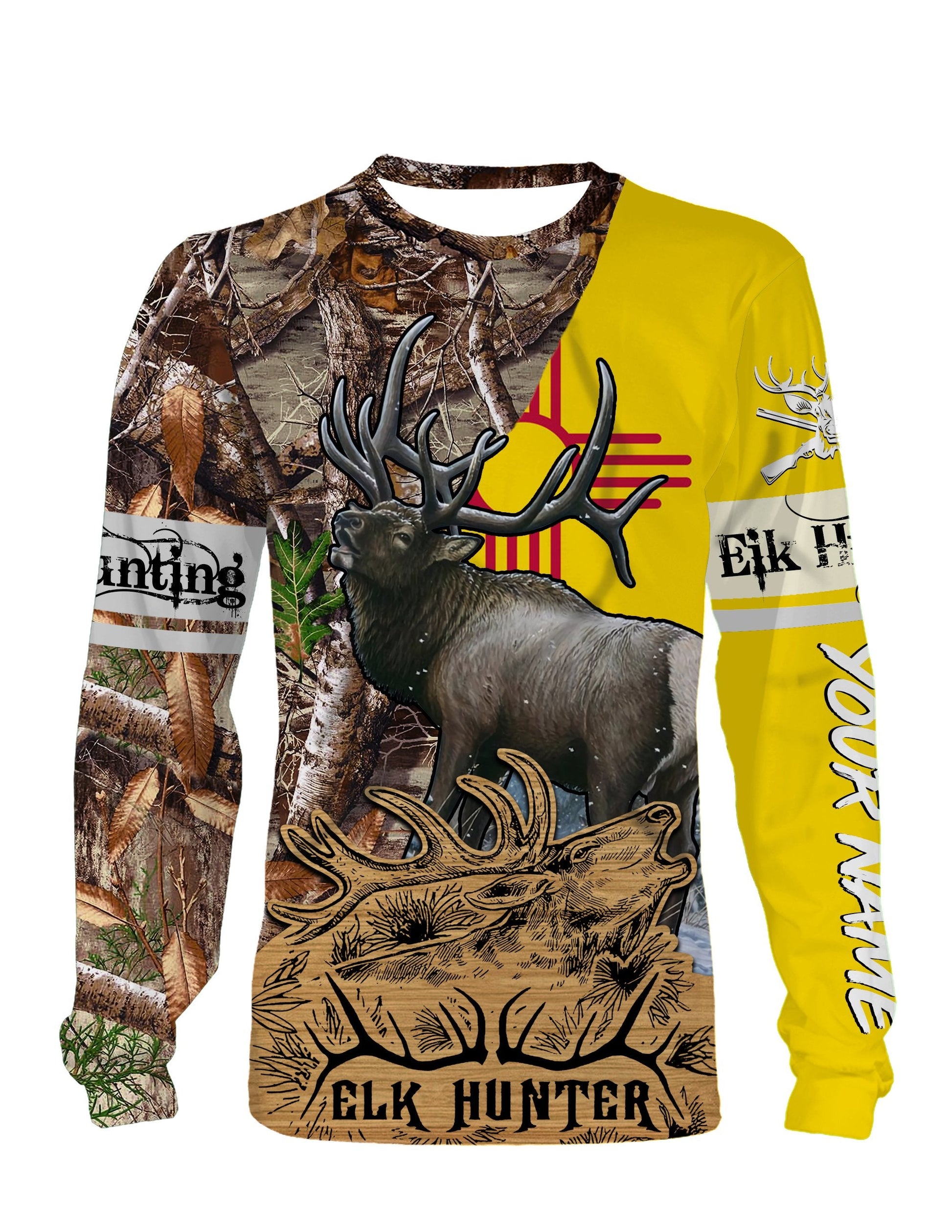 litzzy New Mexico Elk Hunting Customize Name 3D All Over Printed Shirts Personalized Gift TATS125 - hunting sweatshirt Sweater   