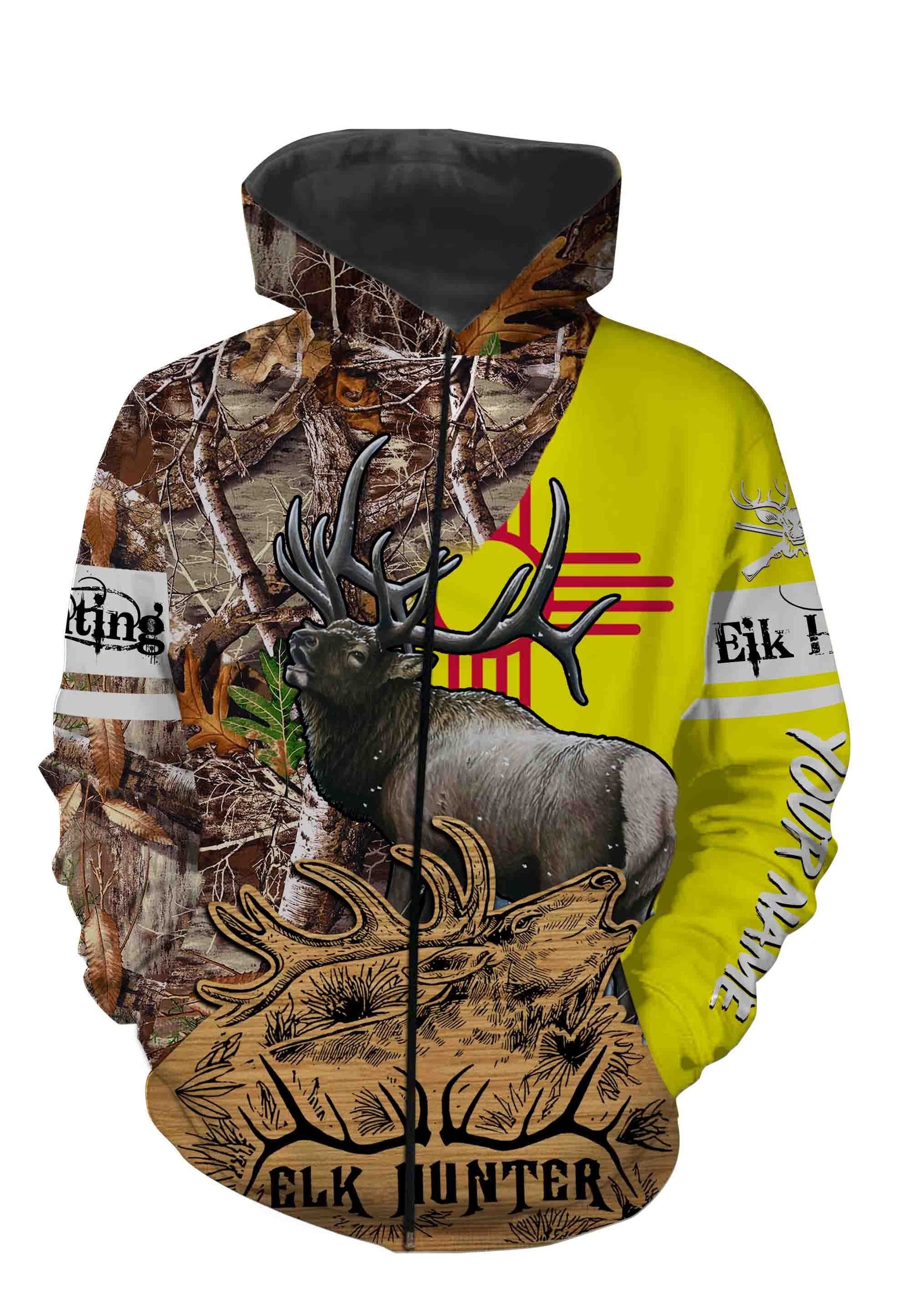 litzzy New Mexico Elk Hunting Customize Name 3D All Over Printed Shirts Personalized Gift TATS125 - hunting sweatshirt Sweater   