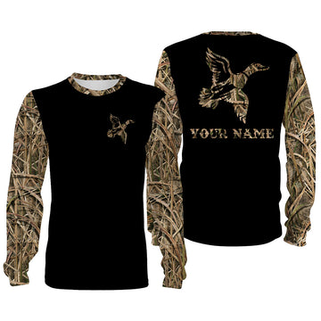 litzzy Duck Hunting Waterfowl Camo Customize Name 3D All Over Printed Shirts NQS835 - hunting sweatshirt Sweater   
