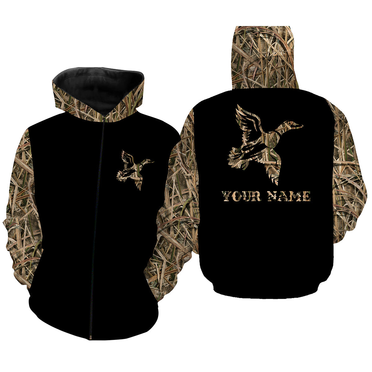 litzzy Duck Hunting Waterfowl Camo Customize Name 3D All Over Printed Shirts NQS835 - hunting sweatshirt Sweater   