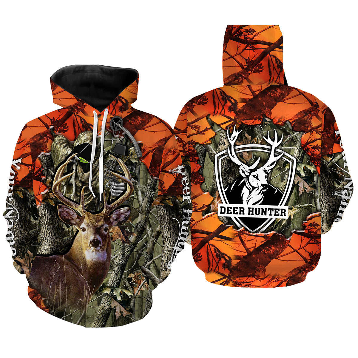 litzzy Deer Hunting big game camo Grim Reaper Custom Name 3D All over print shirts NQS742 - hunting sweatshirt Sweater   