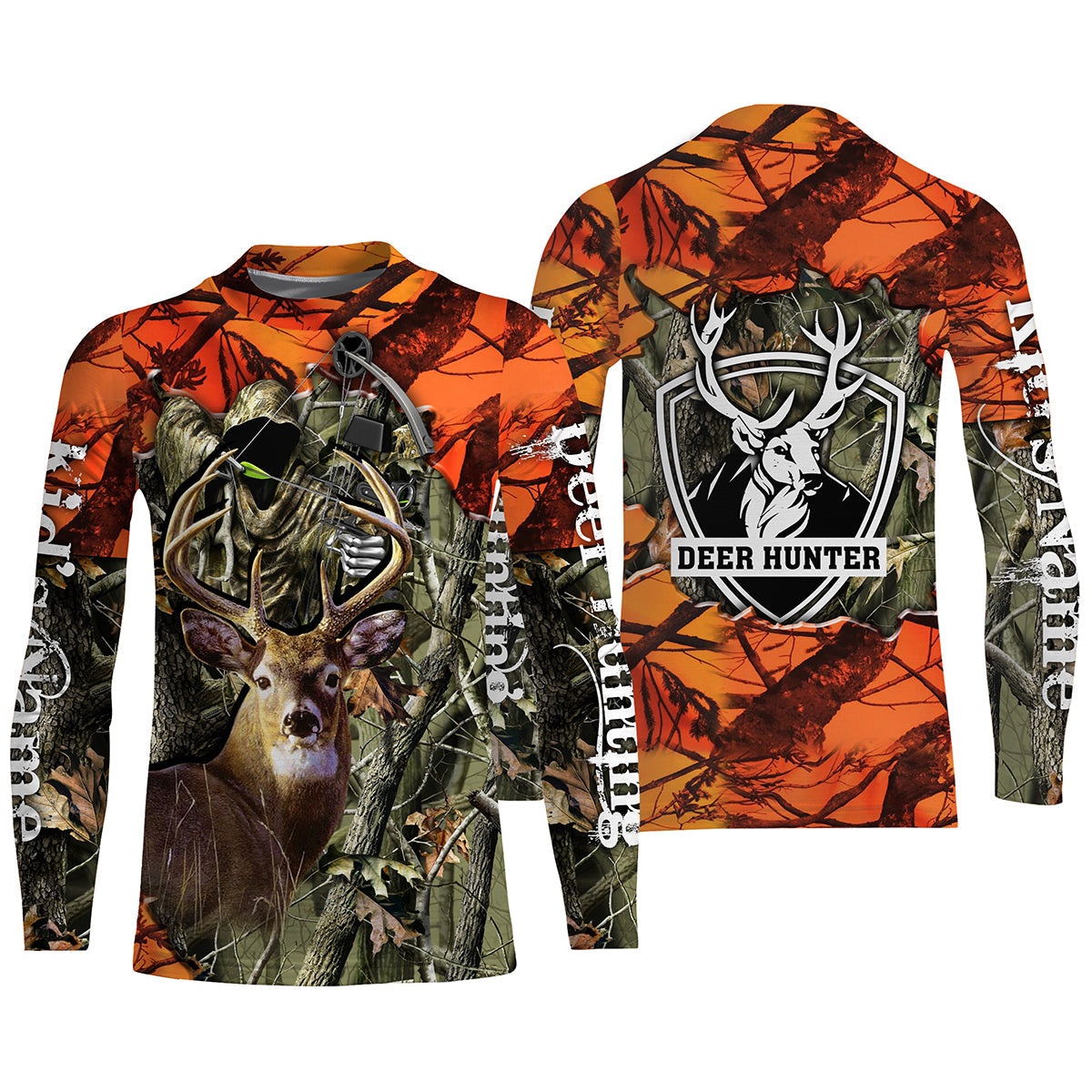 litzzy Deer Hunting big game camo Grim Reaper Custom Name 3D All over print shirts NQS742 - hunting sweatshirt Sweater   