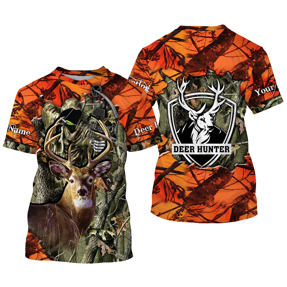 litzzy Deer Hunting big game camo Grim Reaper Custom Name 3D All over print shirts NQS742 - hunting sweatshirt Sweater   