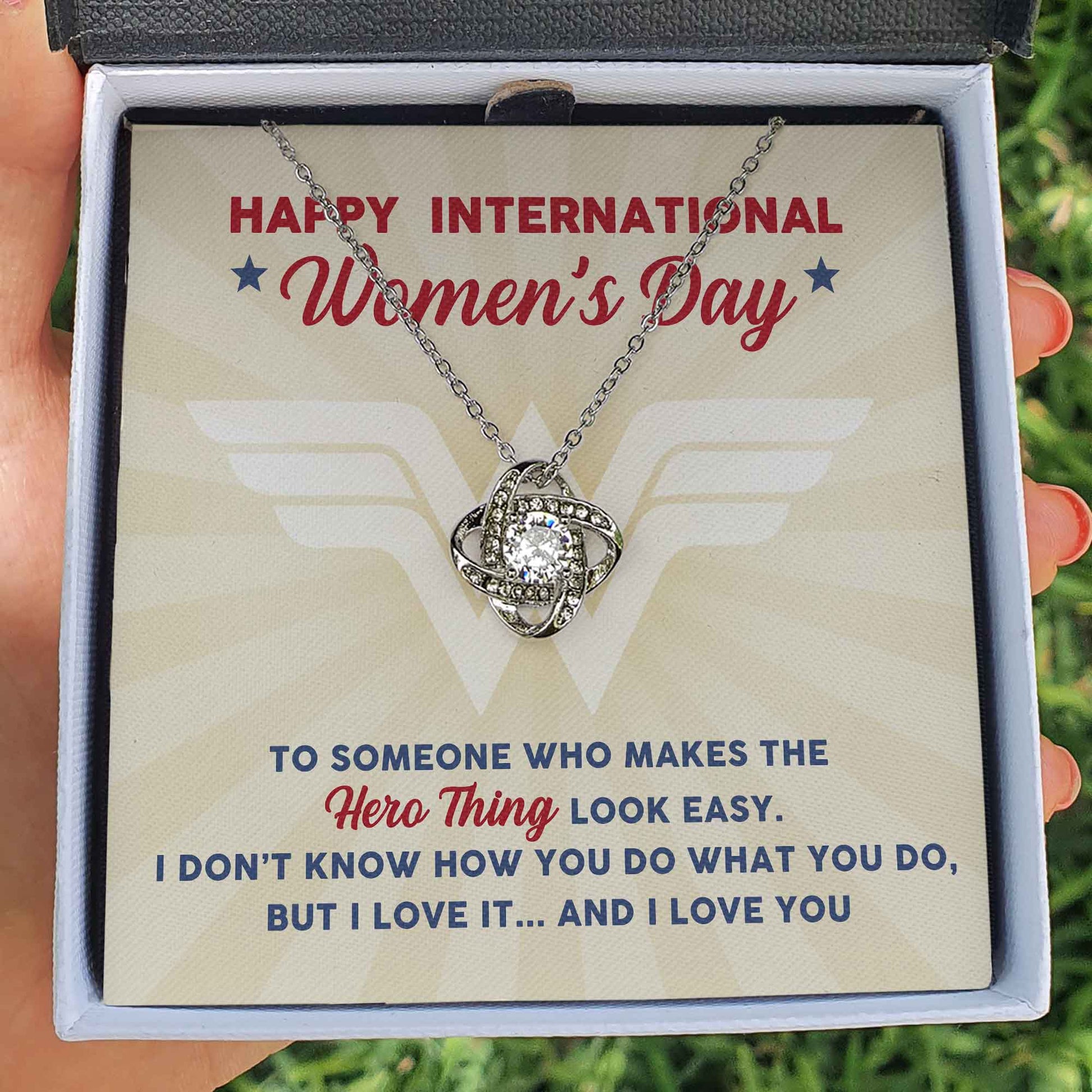 litzzy Happy International Women's Day - Love Knot Necklace Jewelry   