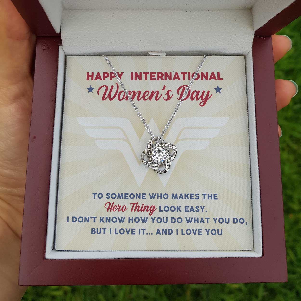 litzzy Happy International Women's Day - Love Knot Necklace Jewelry   