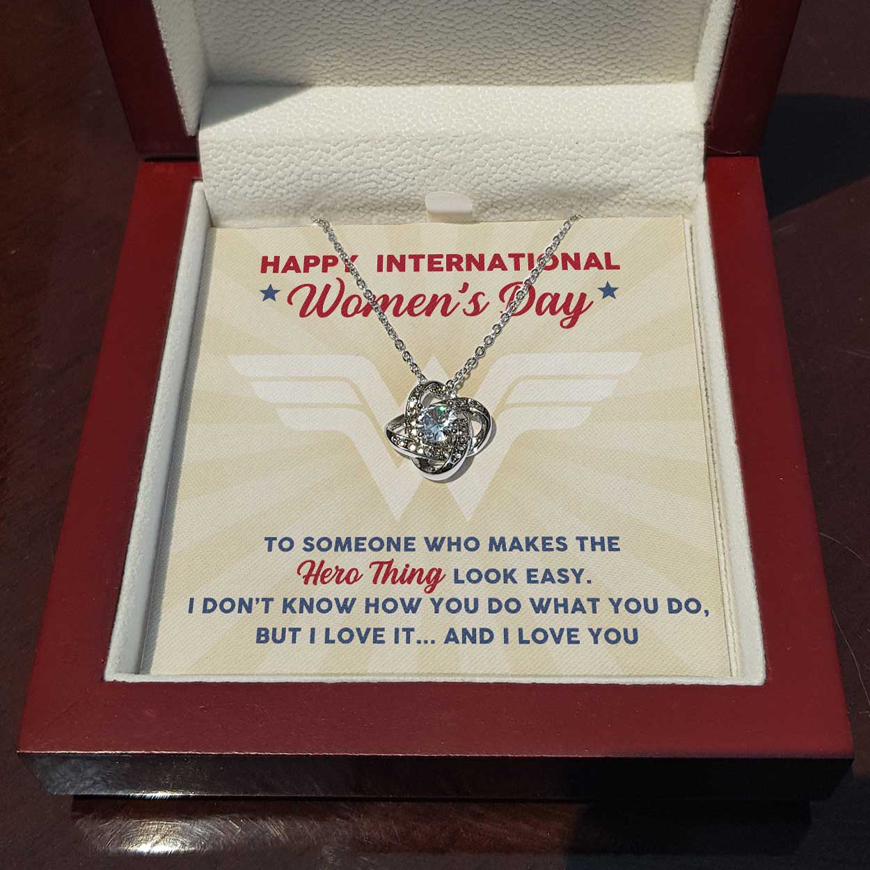 litzzy Happy International Women's Day - Love Knot Necklace Jewelry   