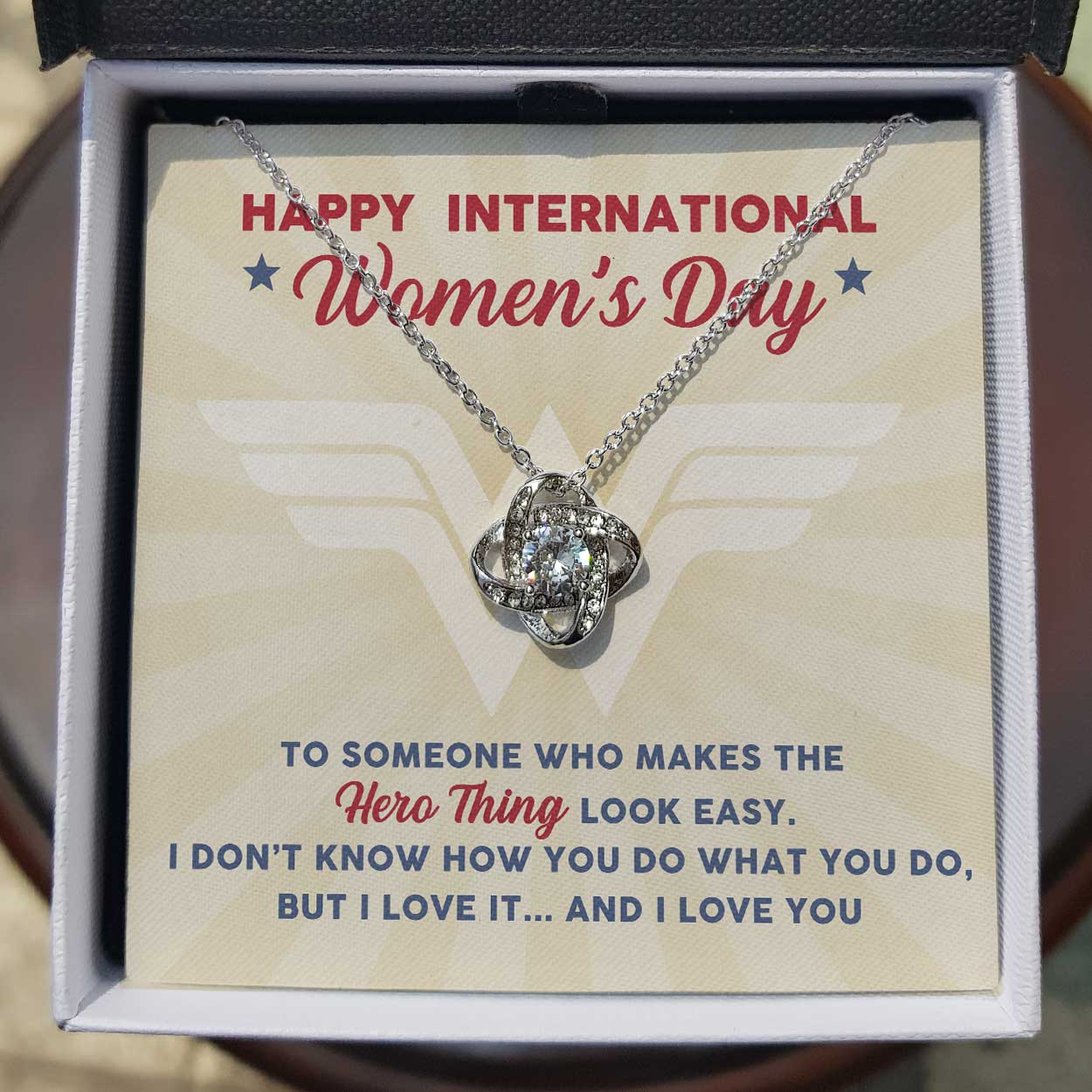 litzzy Happy International Women's Day - Love Knot Necklace Jewelry   