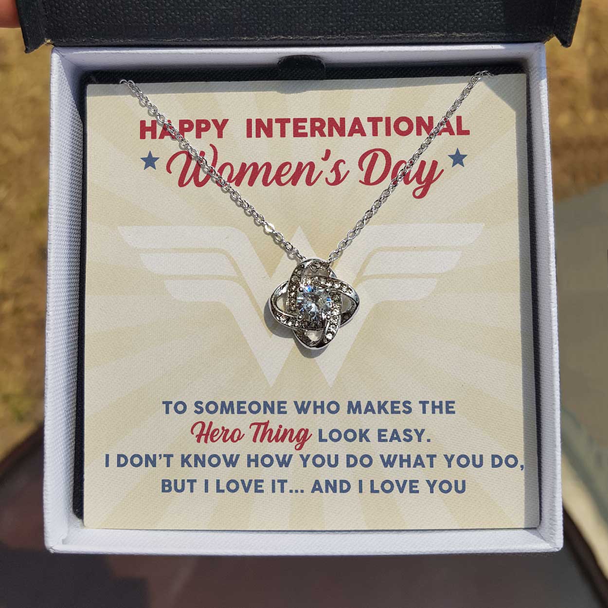 litzzy Happy International Women's Day - Love Knot Necklace Jewelry   
