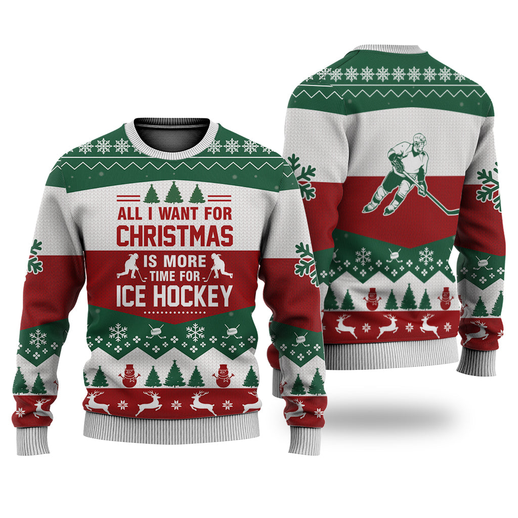 litzzy Ice Hockey All I Want For Christmas Sweater Christmas Knitted Print Sweatshirt - Best Gift For Christmas, Noel Malalan - Christmas Signature - Ugly Christmas Sweater Sweater Adults XS 